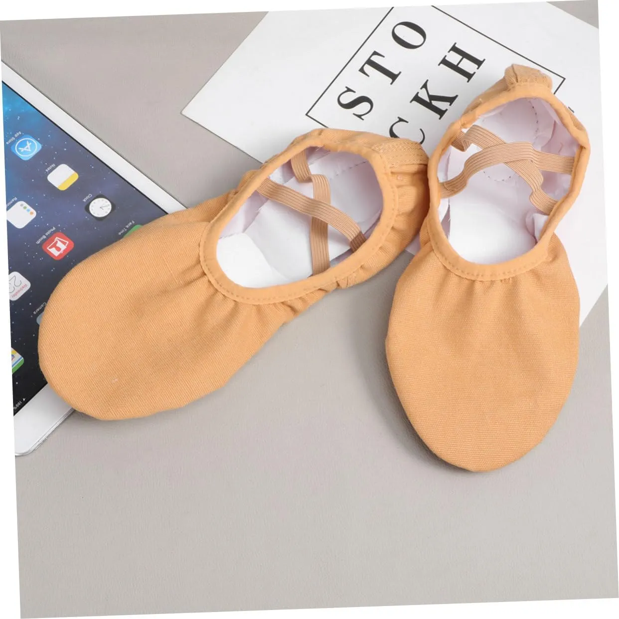 1 Pair Womens Leather Slides Dance Outfits Ladies Flat Dress Shoes Ballet Pumps Leather Ballet Shoes