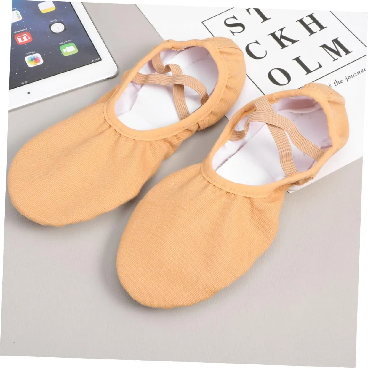 1 Pair Womens Leather Slides Dance Outfits Ladies Flat Dress Shoes Ballet Pumps Leather Ballet Shoes