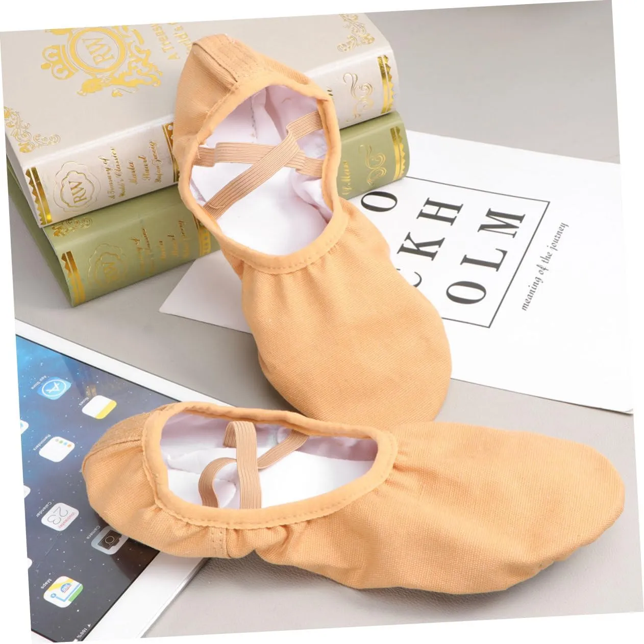 1 Pair Womens Leather Slides Dance Outfits Ladies Flat Dress Shoes Ballet Pumps Leather Ballet Shoes