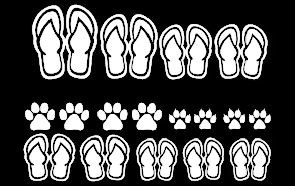 922 Flip Flop Family Pack  12" x 4"