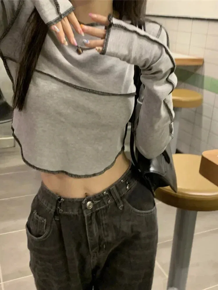 All-match Skinny O-neck Long Sleeve Tee