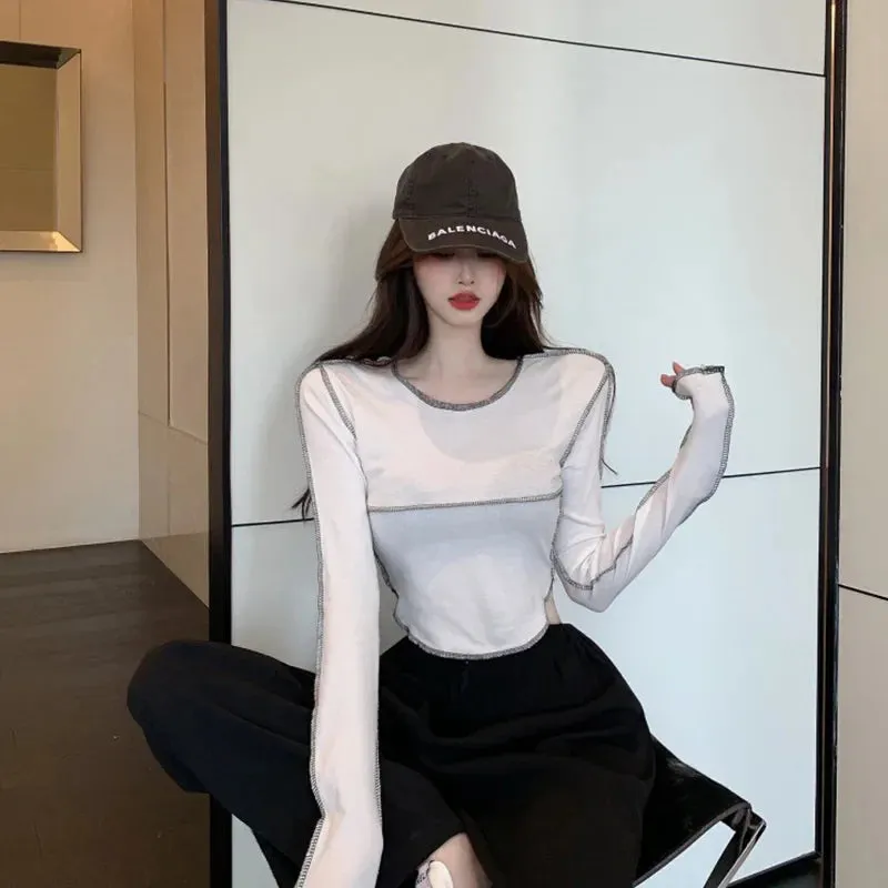 All-match Skinny O-neck Long Sleeve Tee