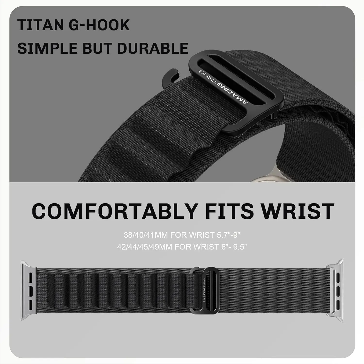 AmazingThing Titan Sports Strap for Apple Watch Ultra - Black