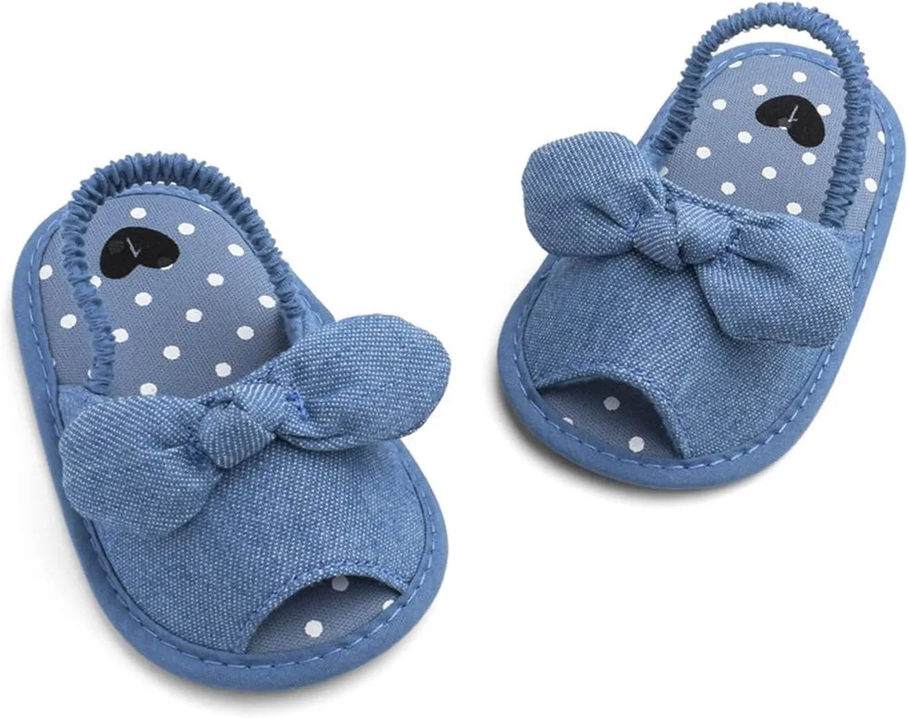 Baby Ballerina Sandals with Bowknot Infant Girls Summer Flat Platform First Walking Slipper Non-Slip Dress Shoes