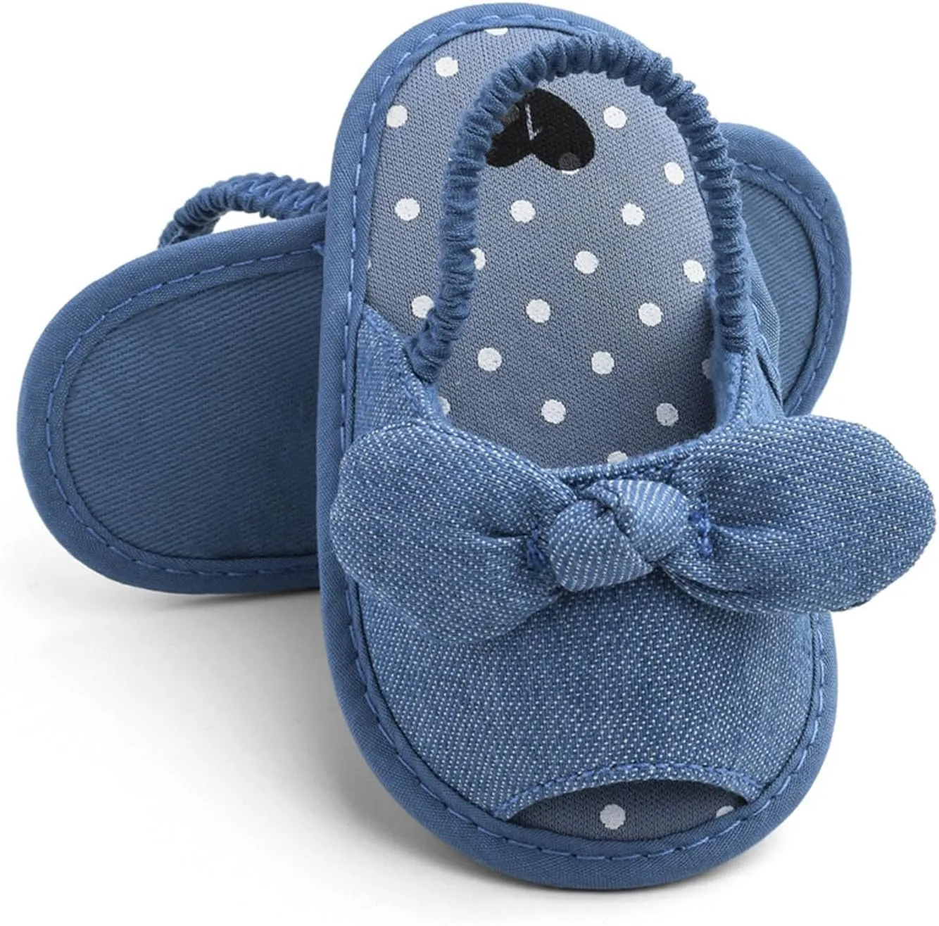 Baby Ballerina Sandals with Bowknot Infant Girls Summer Flat Platform First Walking Slipper Non-Slip Dress Shoes