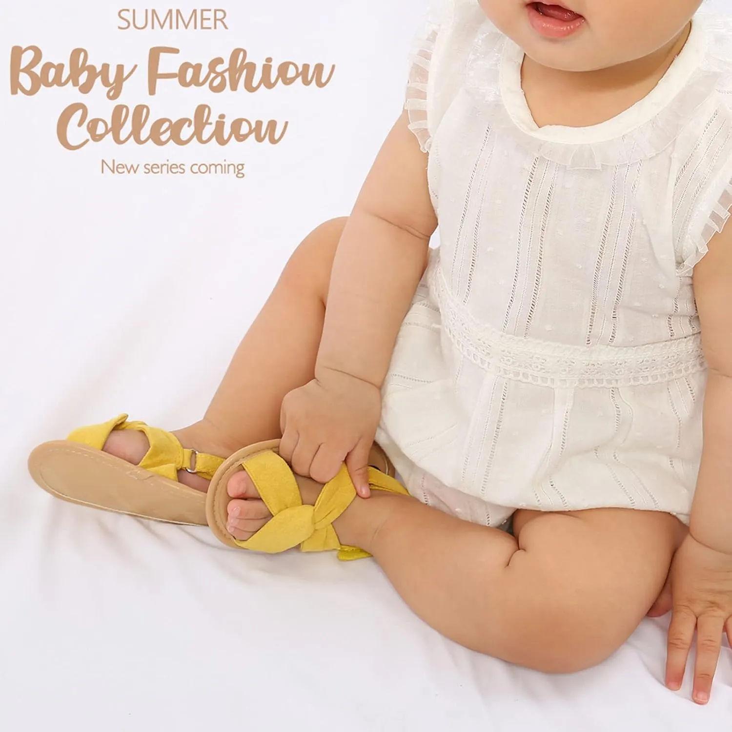 Baby Girls Sandals Open Toe Lightweight Soft Sole Infant Wedding Dress Flat Shoes for Baby Slippers Size 6 Boys