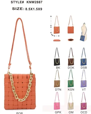 Basketweave Woven Handbag/Crossbody