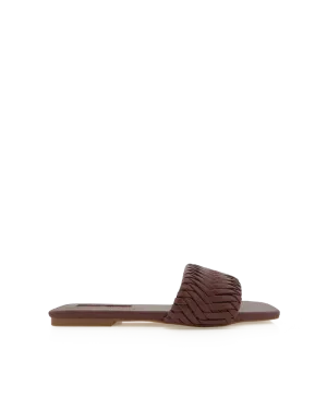 Billini | Feva Woven Slides Sandals | Chocolate FINAL SALE
