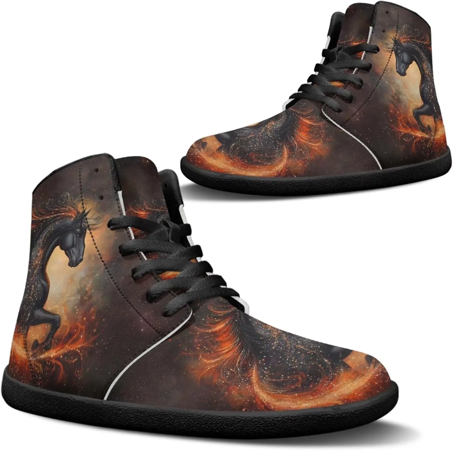 Binienty Mens Wide Width Barefoot Sneakers Classic Fashion High Tops Laces Tennis Walking Shoes Anti Slip