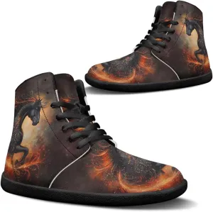 Binienty Mens Wide Width Barefoot Sneakers Classic Fashion High Tops Laces Tennis Walking Shoes Anti Slip