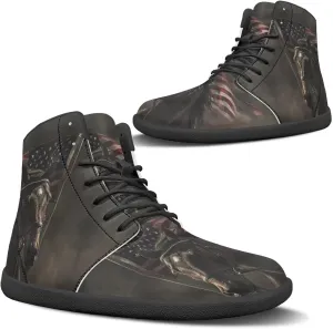 Binienty Mens Wide Width Barefoot Sneakers Classic Fashion High Tops Laces Tennis Walking Shoes Anti Slip