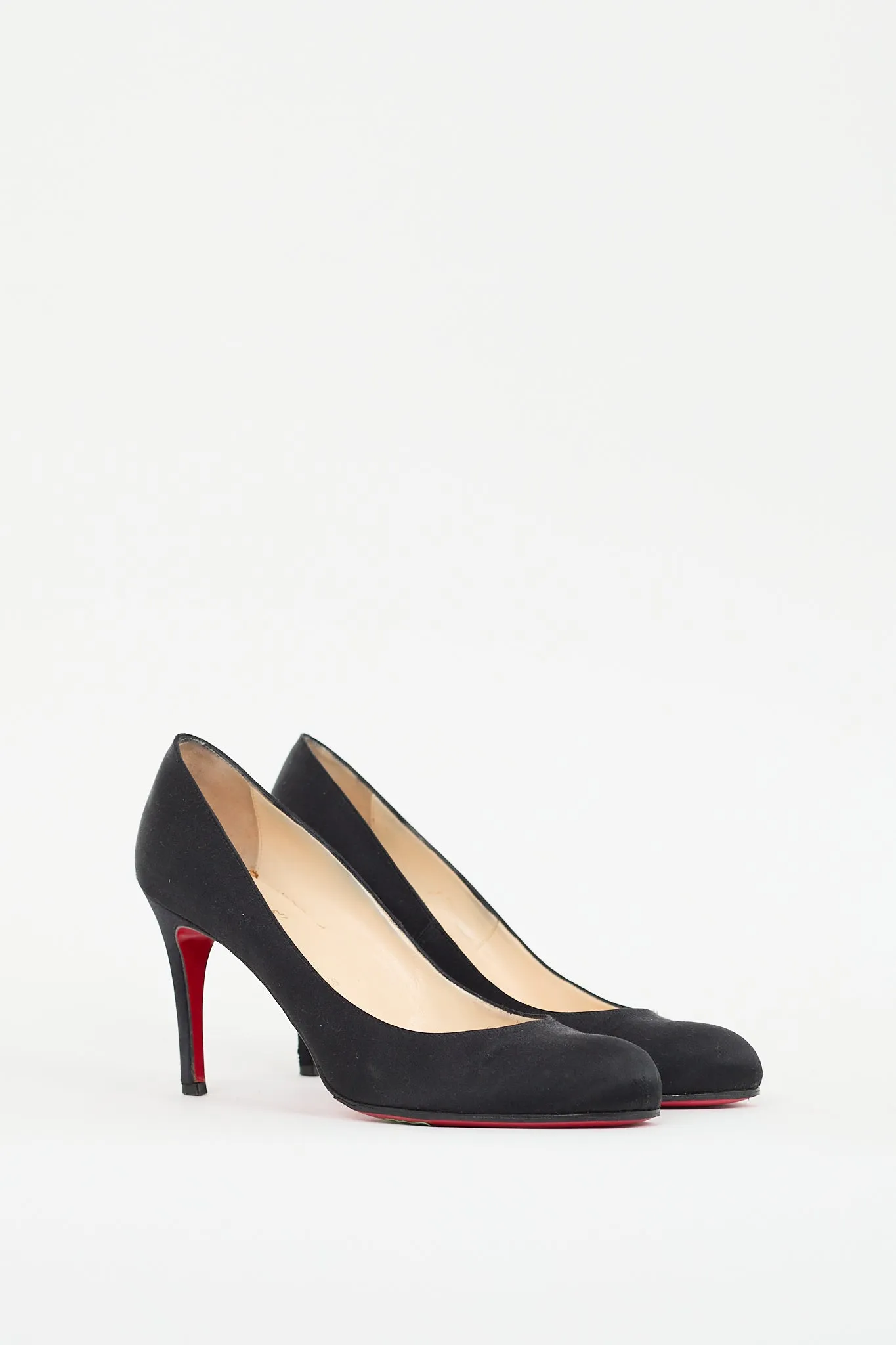 Black Satin Simple 85 Pump