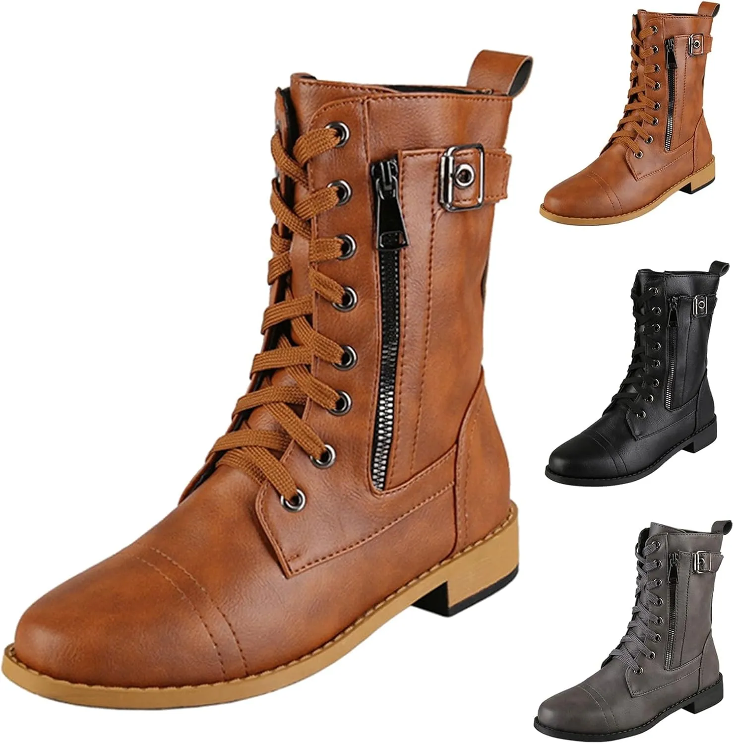 Booties for Women Ankle Fall Booties for Women Western Booties Women Ankle Boots Womens Bootie with Heel Keep Warm Flat Bottom Low Heel Comfortable Pointed Toe