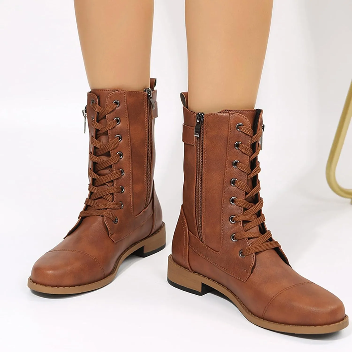 Booties for Women Ankle Fall Booties for Women Western Booties Women Ankle Boots Womens Bootie with Heel Keep Warm Flat Bottom Low Heel Comfortable Pointed Toe