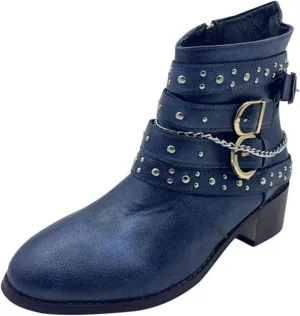 Boots for Women Ankle Womens Booties Black Womens Wide Boots Wide Width Steel Toe Shoes for Women Casual Round Head Pointed Toe Stacked Mid Heel
