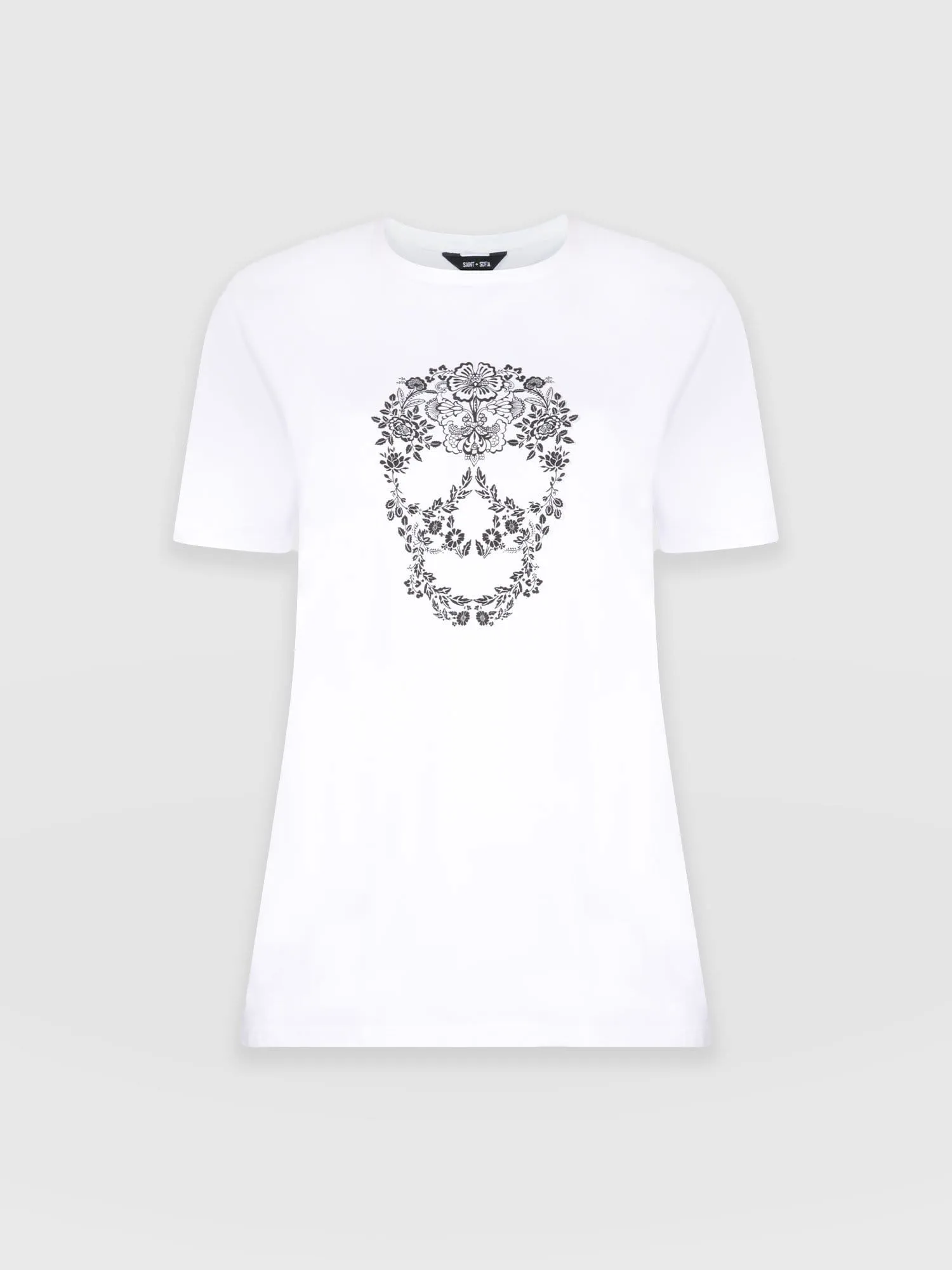 Boyfriend Tee - White Skull