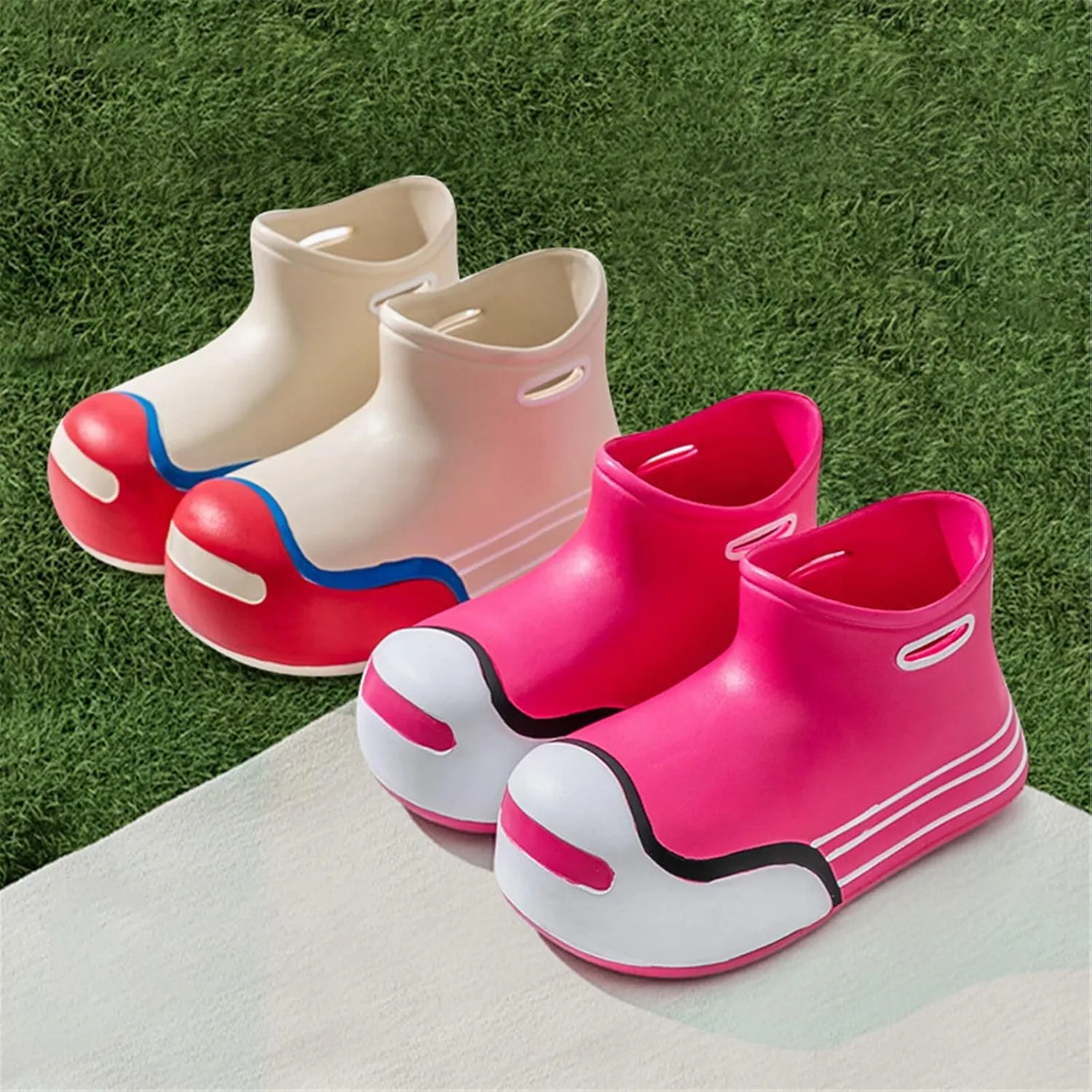 Boys Girls Soft Cute Rain Boots Big Kids Children Rain Boots Portable Comfortable Anti Slip Rainy Day Simple Boots