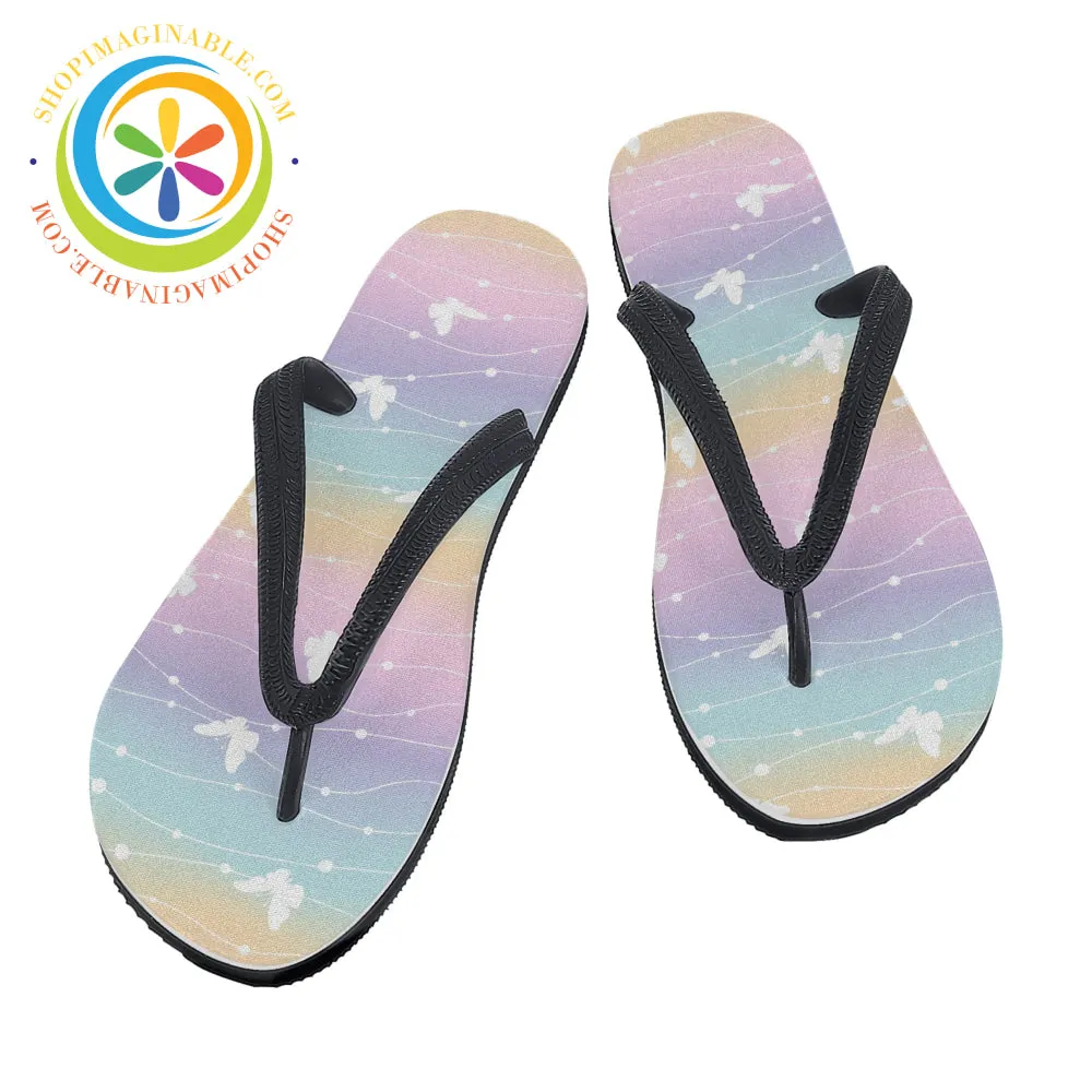 Butterfly Rainbow Mens & Ladies Flip-Flops