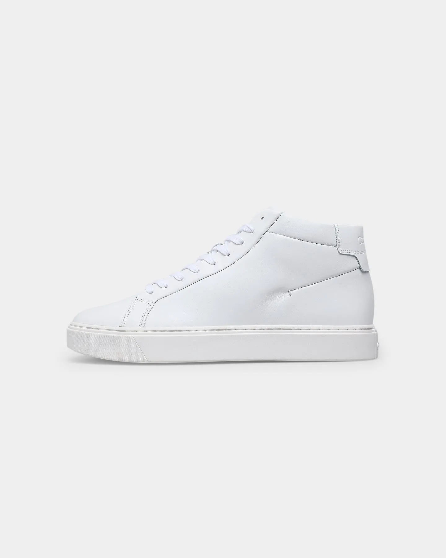 Calvin Klein Lace Up Leather High Top Triple White
