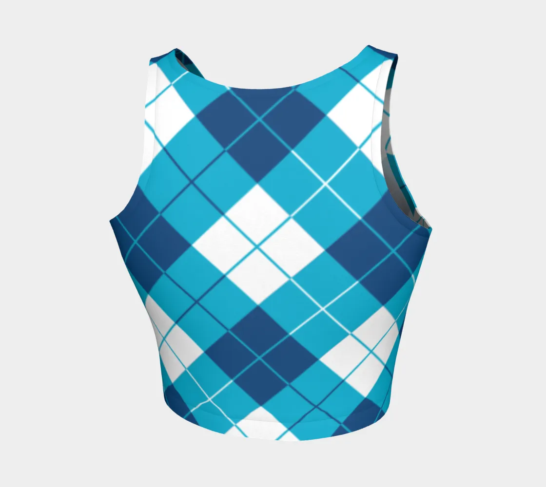 Classic Blue Argyle Crop Top
