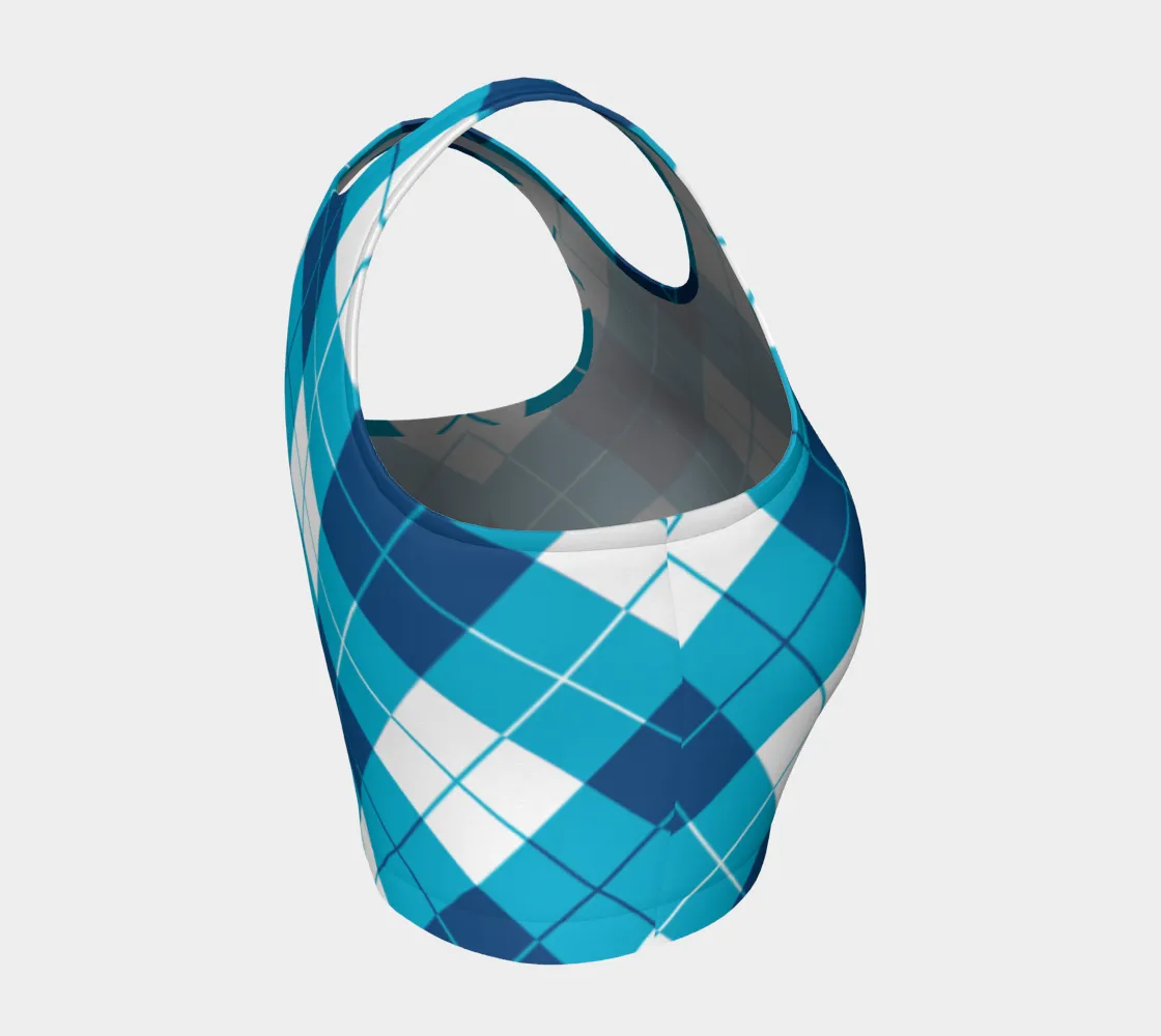 Classic Blue Argyle Crop Top