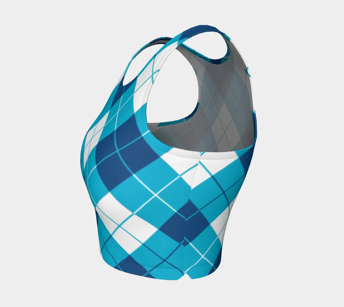 Classic Blue Argyle Crop Top