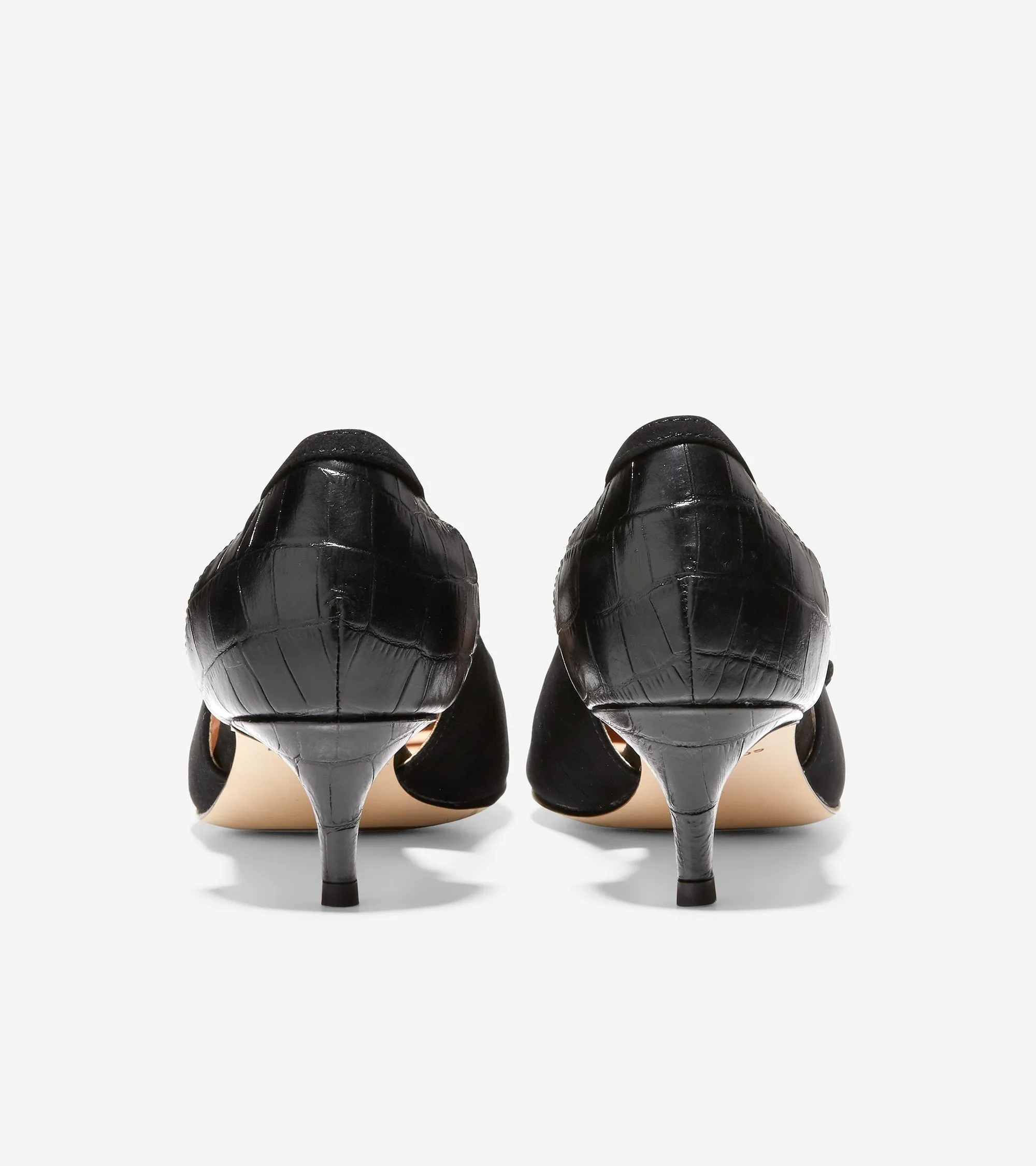 Cole Haan Modern Classics Bree Black Suede Kitten Heeled Pointed Toe Dress Pumps