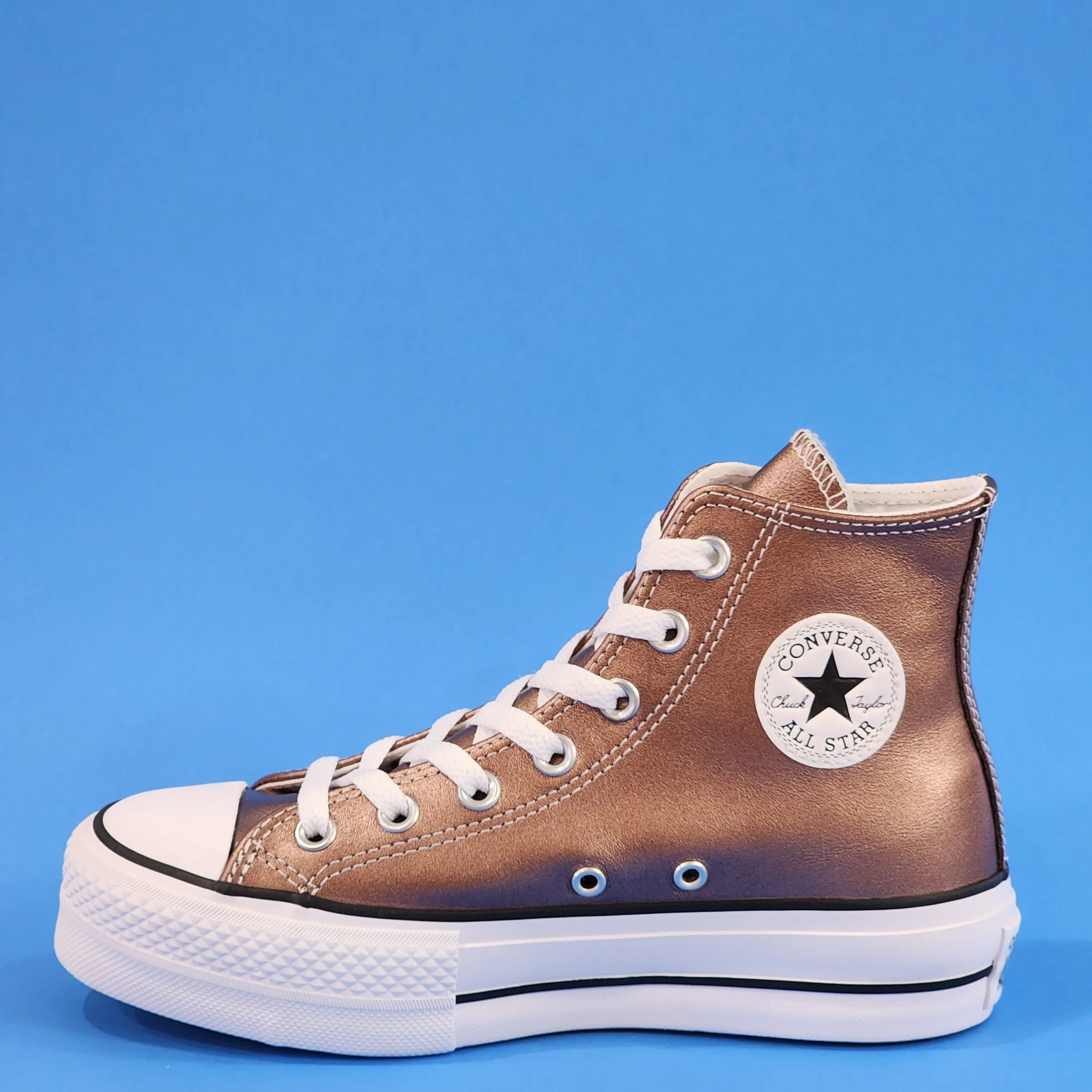 Converse CTAS Hi Lift Saddle Brown/White/Black Women's Platform Sneakers A06176C