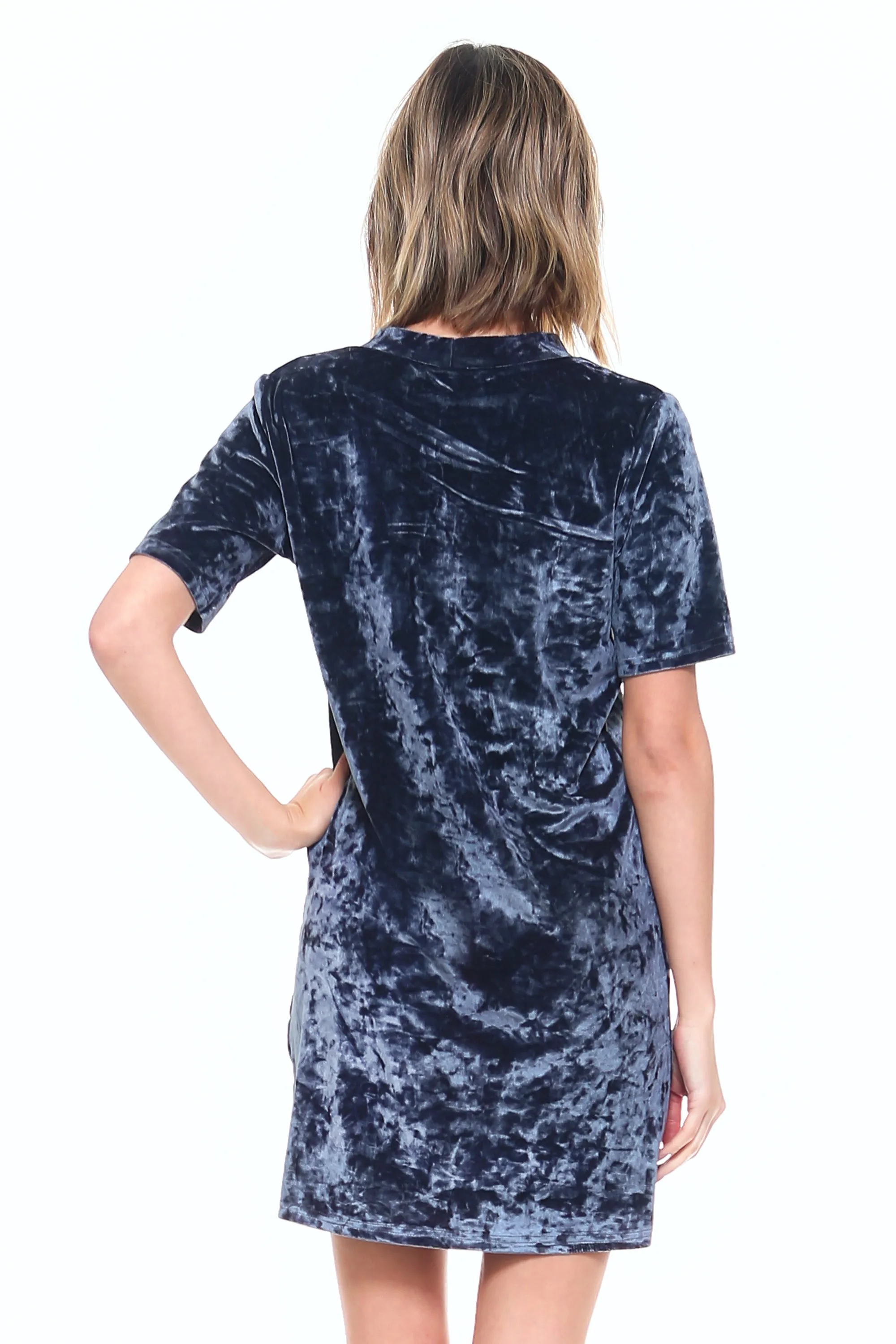 Crushed Velvet T-Shirt Dress