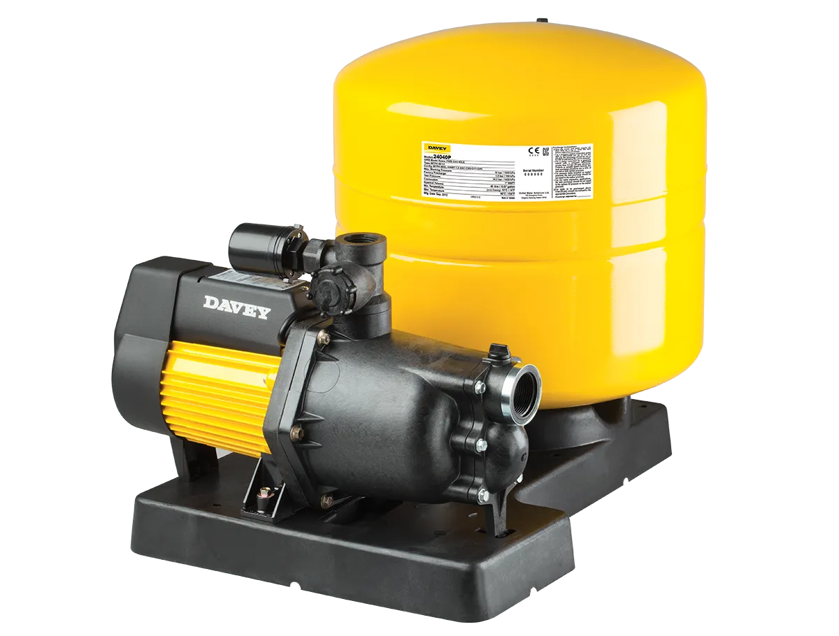 Davey Dynajet X Series Jet Pumps with 40L Base Mounted Pressure Tank & Switch (Max 90LPM/350kPa)