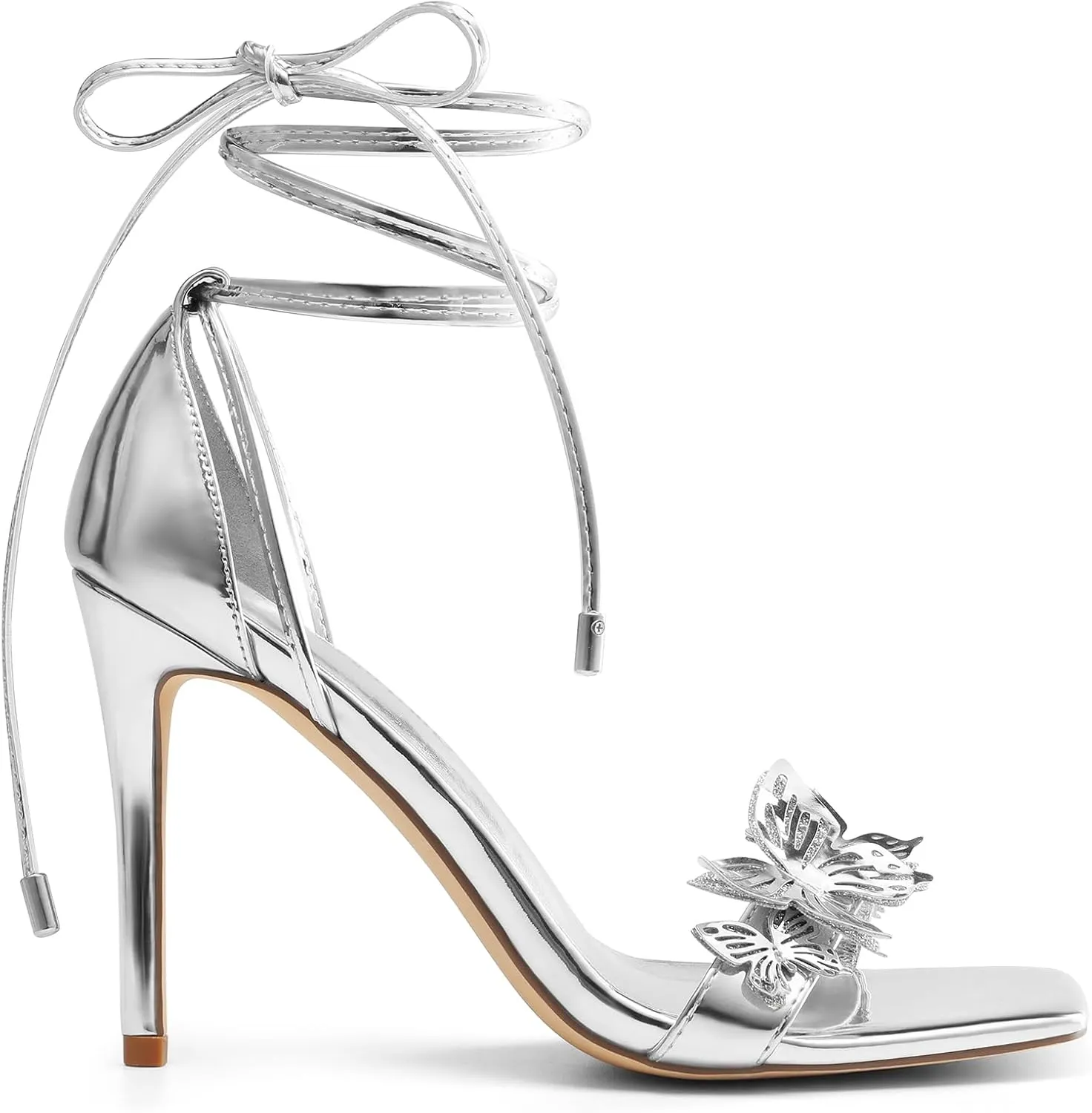 DREAM PAIRS Lace Up High Heels Stilletos Gladiator Open Square Toe Fashion Dressy Wedding Bridal Pumps Sandals