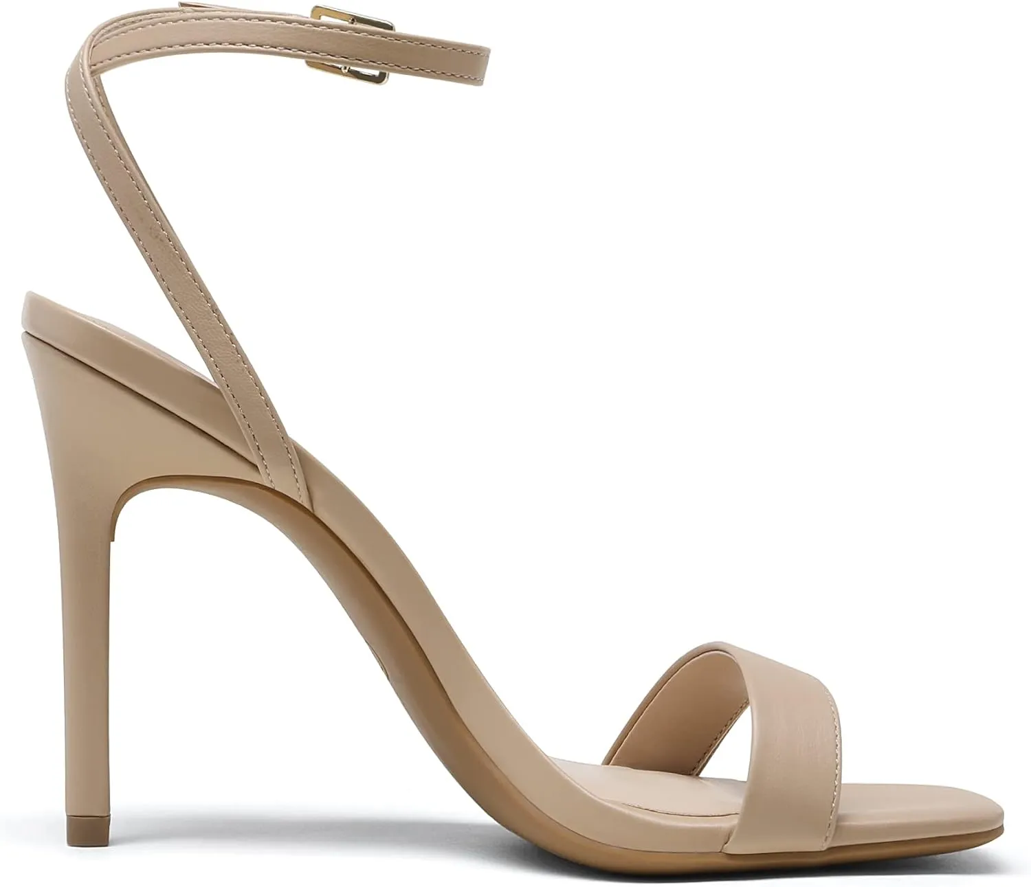 DREAM PAIRS Womens High Stilettos Open Square Toe Ankle Strap Heels Sexy Comfort Strappy Dress Shoes Wedding Bridal Pumps Sandals