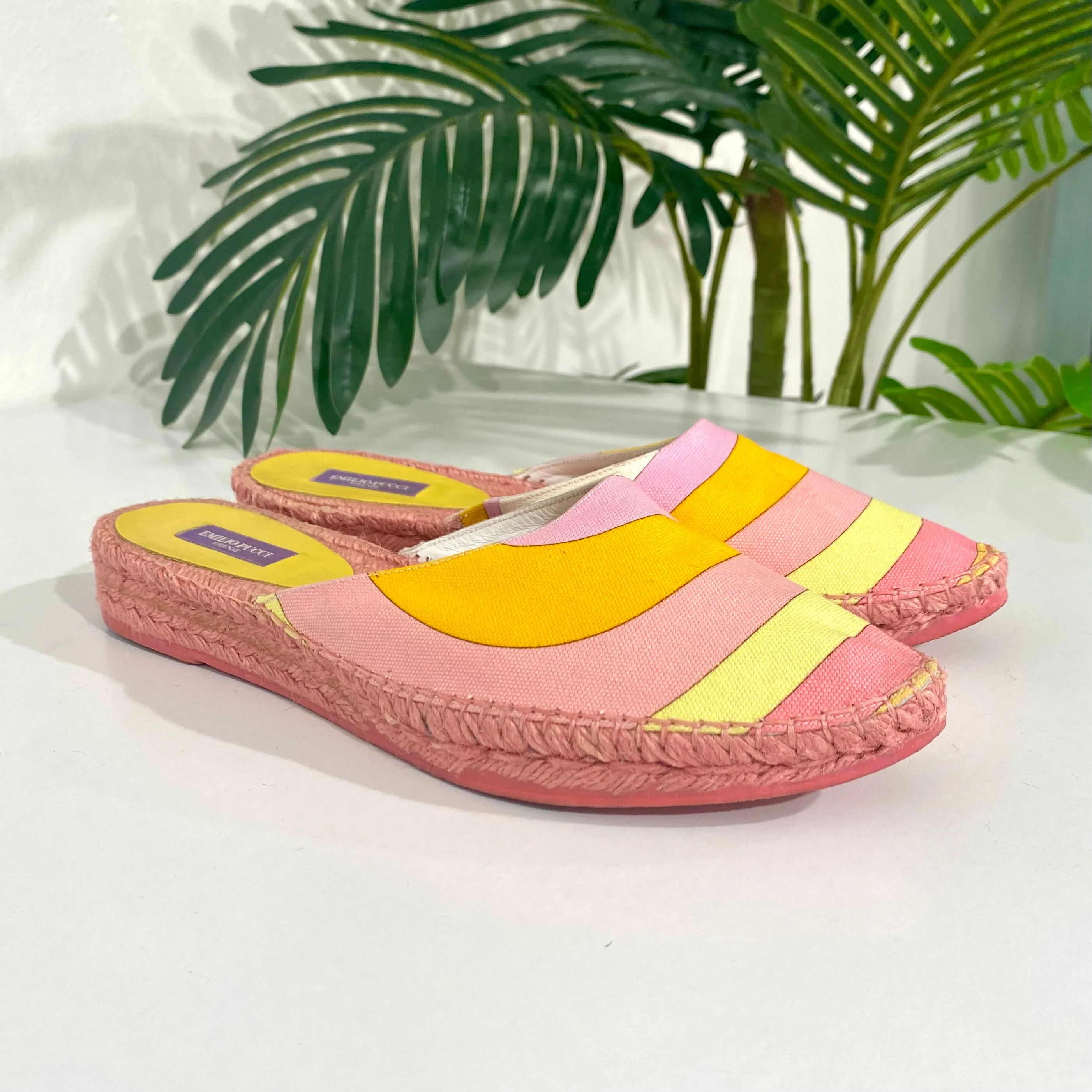 Emilio Pucci Pink Print Espadrilles