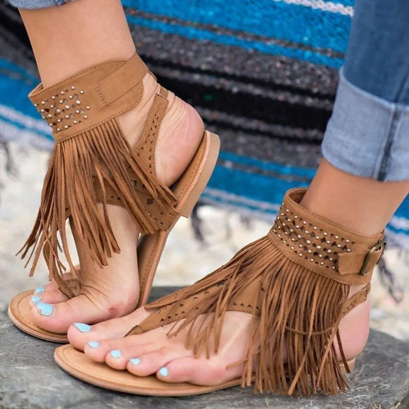 Fashion Fringe Bohemia Flats Sandal Shoes