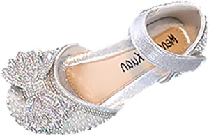 Fashion Spring and Summer Girls Dance Shoes Princess Dress Performance Shoes Pearl Rhinestone Bow Hook Simple