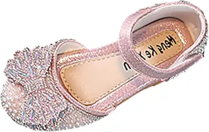 Fashion Spring and Summer Girls Dance Shoes Princess Dress Performance Shoes Pearl Rhinestone Bow Hook Simple