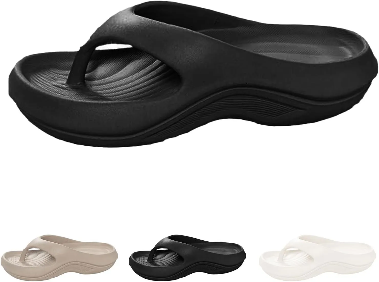 Flip Flops with Arch Support for Women Comfort Plantar Fasciitis Orthopedic Sandals Lightweight Arch Support Recovery Flip-Flops Pillow Breathable Walking Slippers Summer Beach Cloud Slides