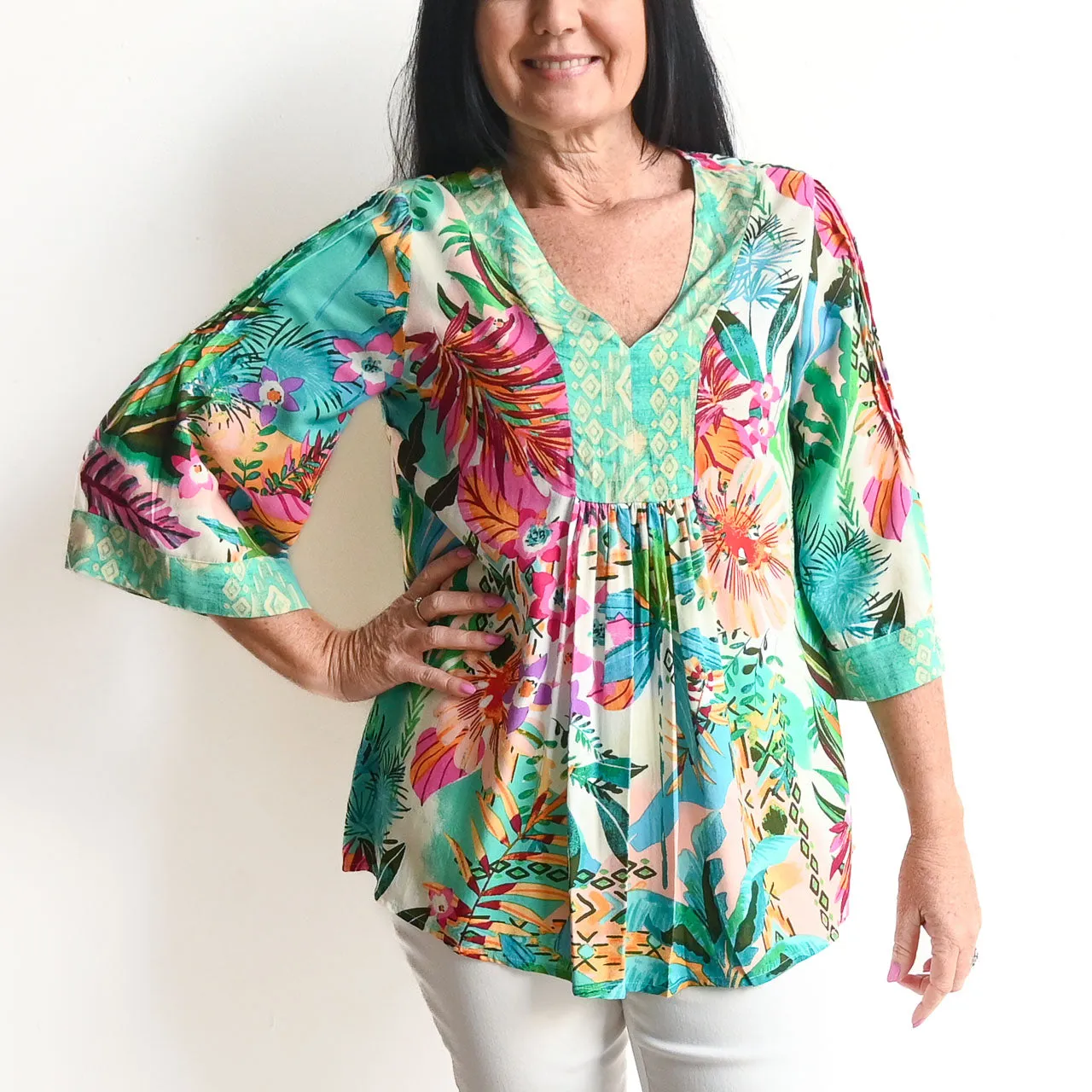 Folk Blouse by Orientique Australia - Hanalei - 9231