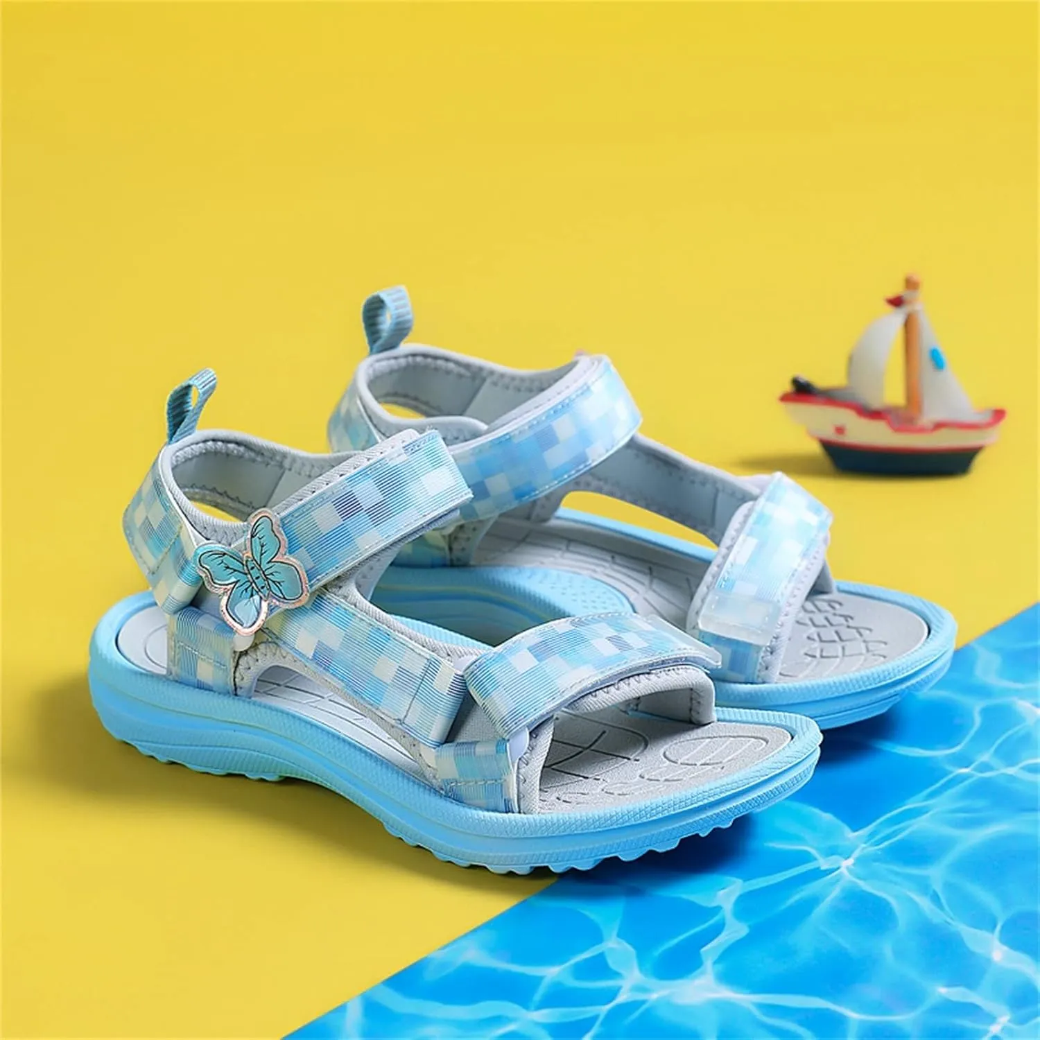 Girl's Hiking Sandals Kids Adjustable Straps Open Toe Lightweight Sport Shoes Toddler Home Slippers for Kids Girls