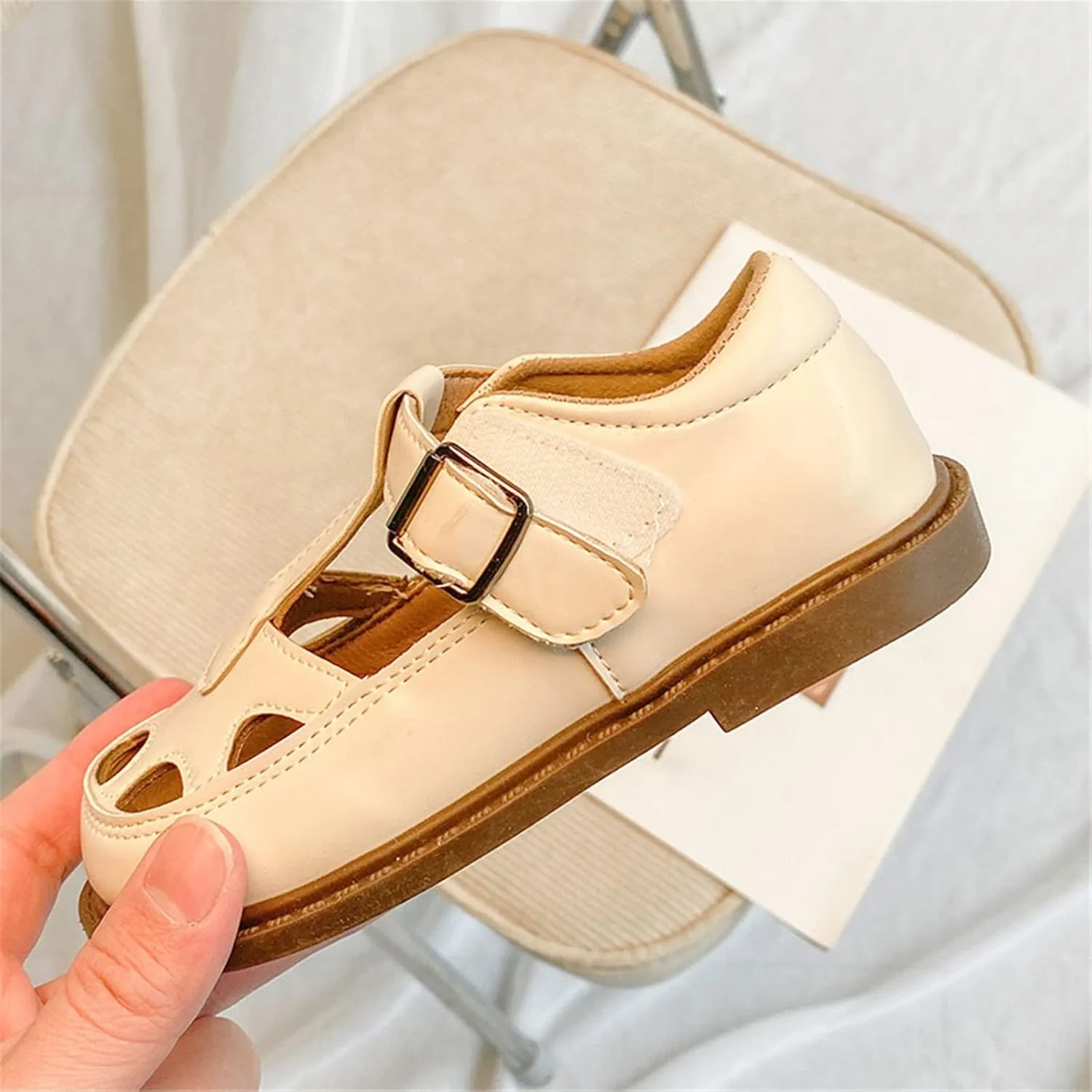 Girls Leather Soft Toe Princess Dress Flat Shoes Summer Dress Shoes Shoes (Toddler/Little Kid/Big Kids Beach Kids Shoes (Black, 3 Big Kids)