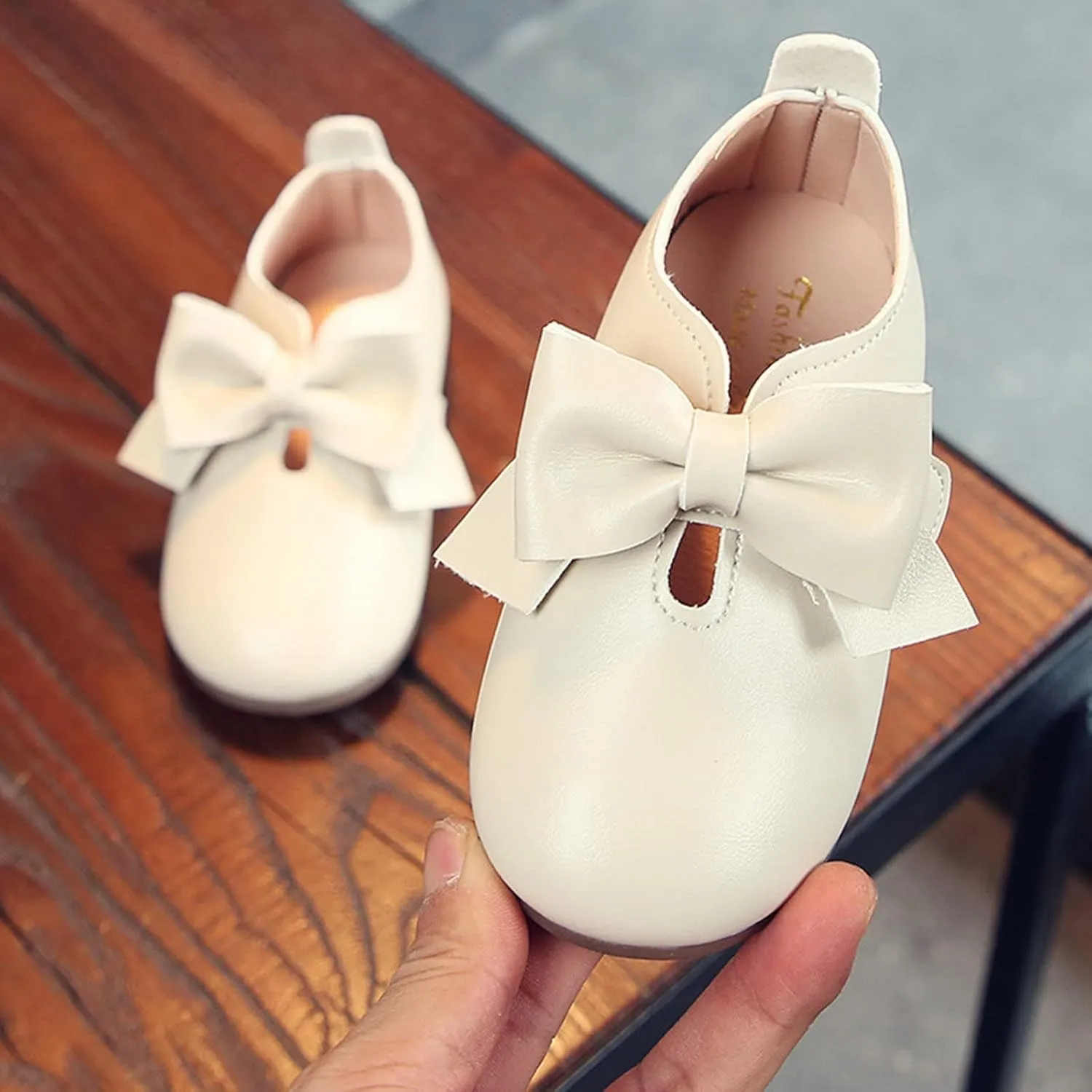 Glittery Boots for Girls Fashion Autumn Girls Casual Shoes Flat Light Hook Loop Solid Color Bow Simple Kid Rain Shoes