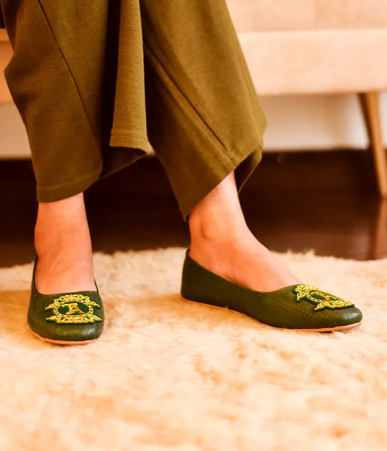Green Leather Pumps