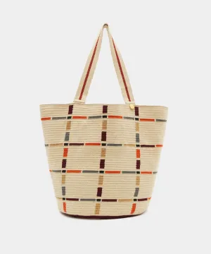 Guanbana Tote Bag in Beige Grid