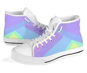High Top Sneakers - Pastel Blocks (White) | Custom High Top Shoes, Patterned High Top Sneakers, High Top Sneakers for Women, Unisex Shoes