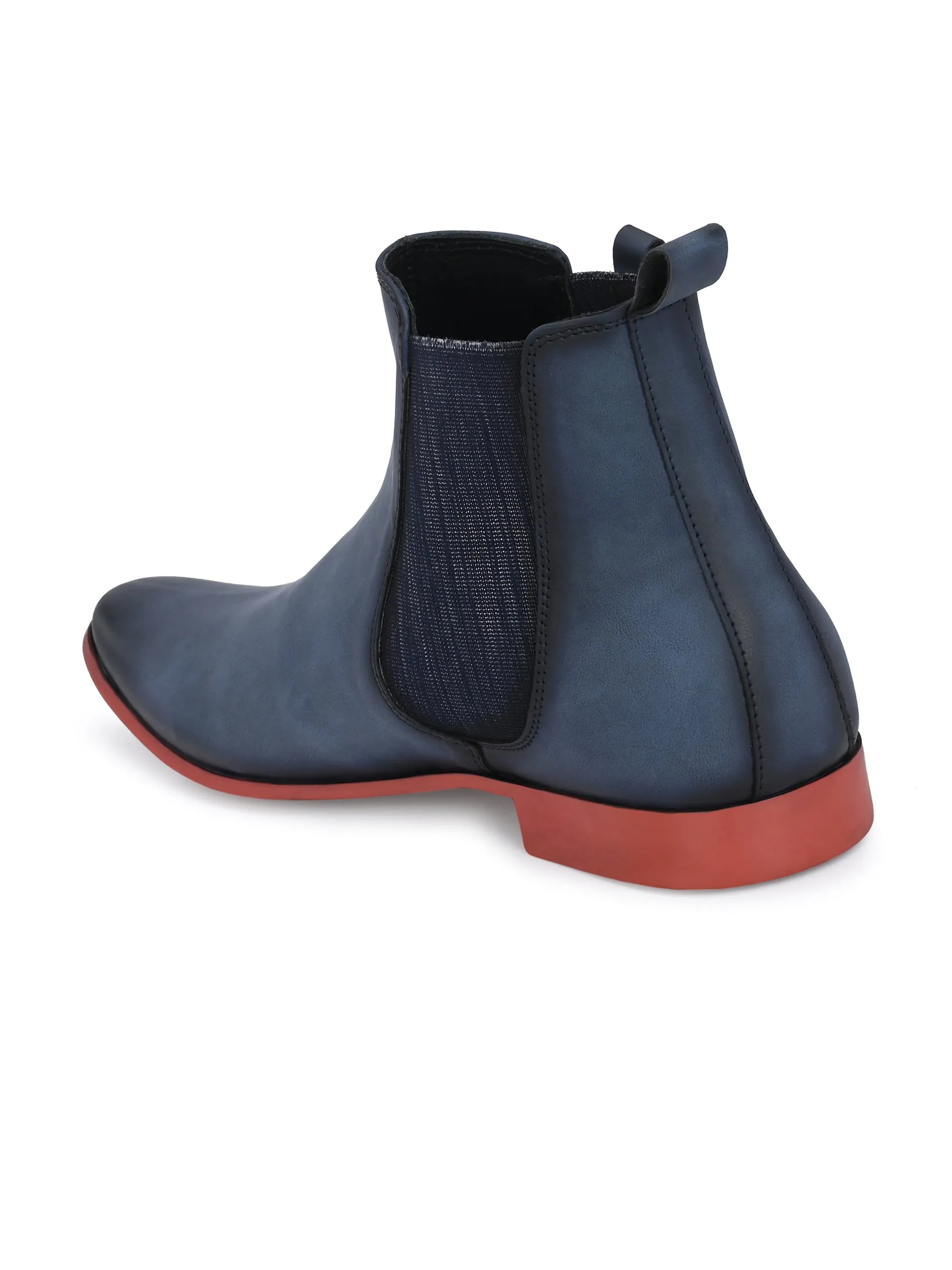 HITZMS_3032 Men's Blue Synthetic Casual Slip-On Boots