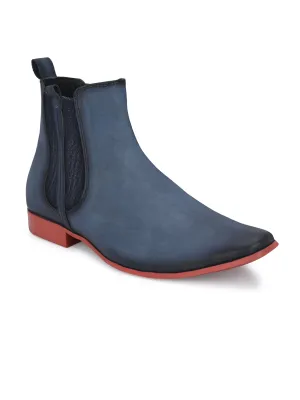 HITZMS_3032 Men's Blue Synthetic Casual Slip-On Boots