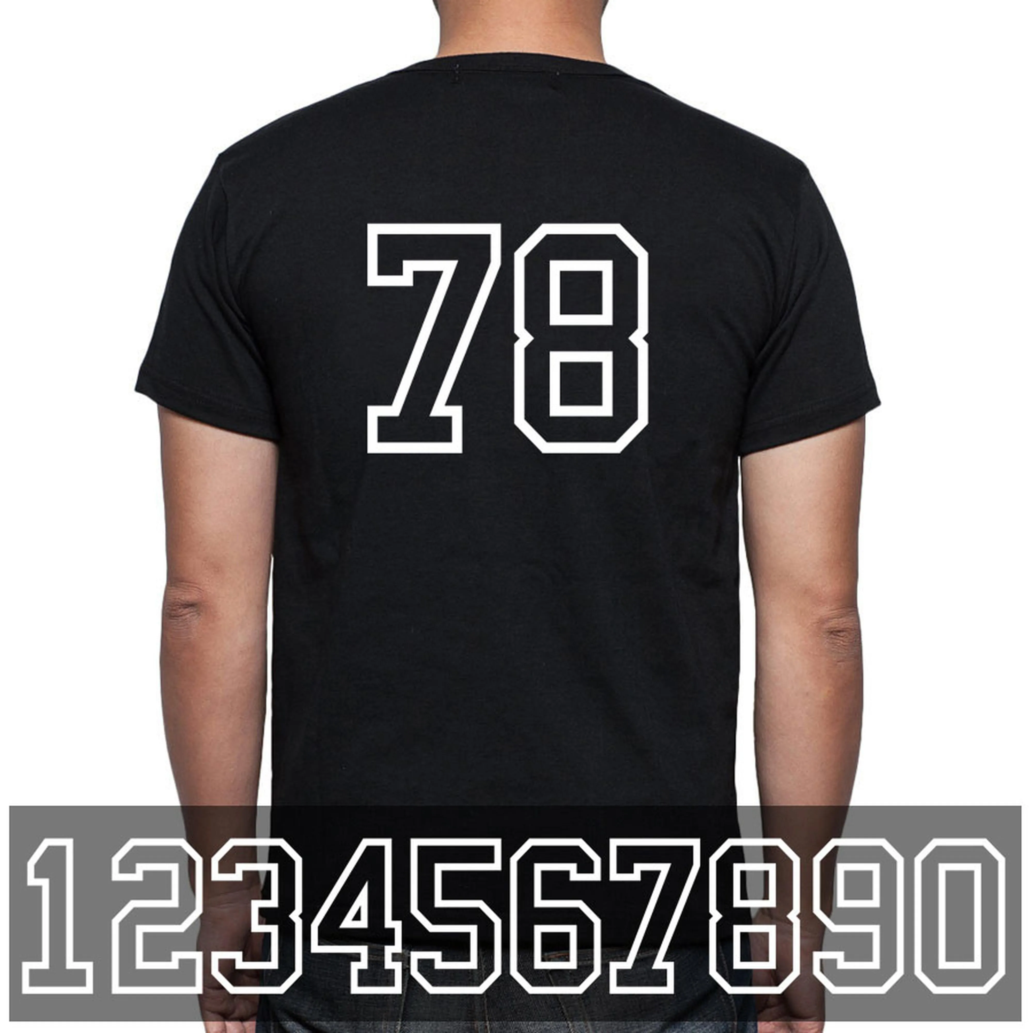Iron On number COLLAGE OUTLINED