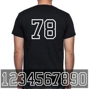 Iron On number COLLAGE OUTLINED