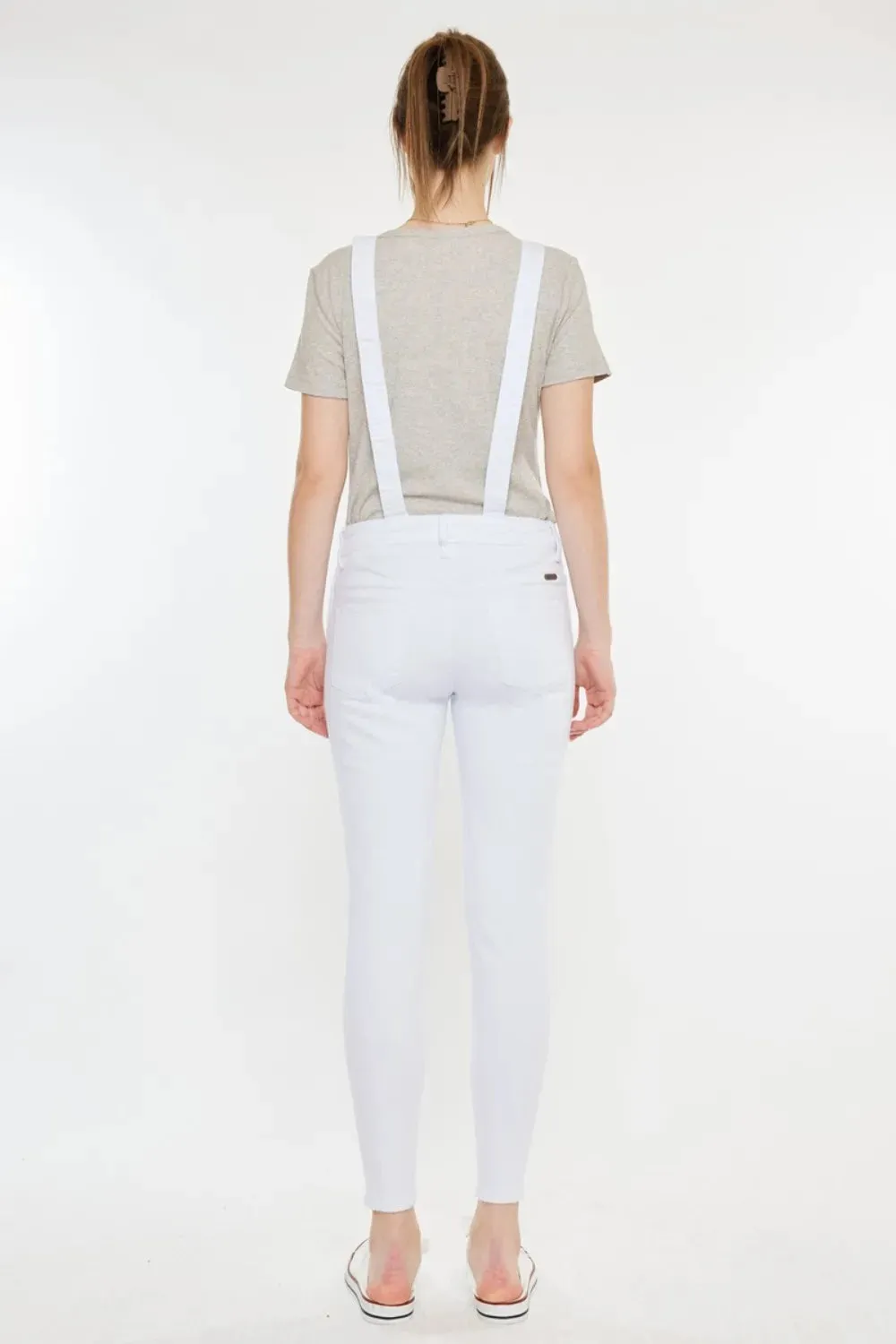 Kancan Distressed Skinny Denim Overalls