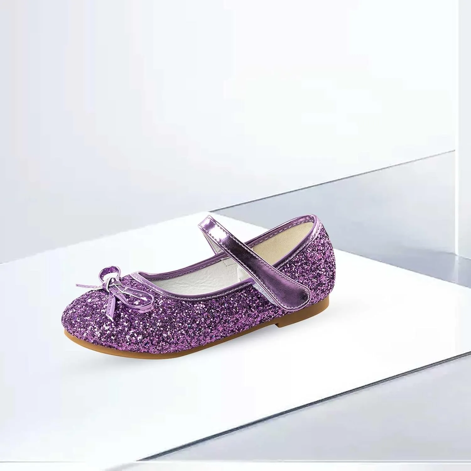 Kid Toddler Girls Glitter Bowknot Mary Jane Shoes Flat Bottom Ballet Princess Sandals Summer Fashion Dress Sandal